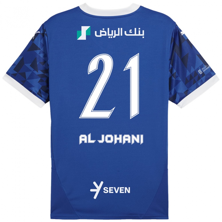 Enfant Maillot Joury Al-Johani #21 Bleu Foncé Blanc Tenues Domicile 2024/25 T-Shirt Belgique