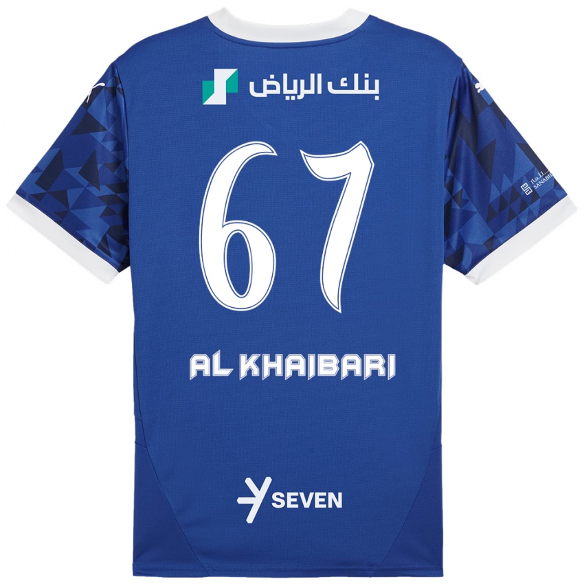 Enfant Maillot Mohammed Al-Khaibari #67 Bleu Foncé Blanc Tenues Domicile 2024/25 T-Shirt Belgique