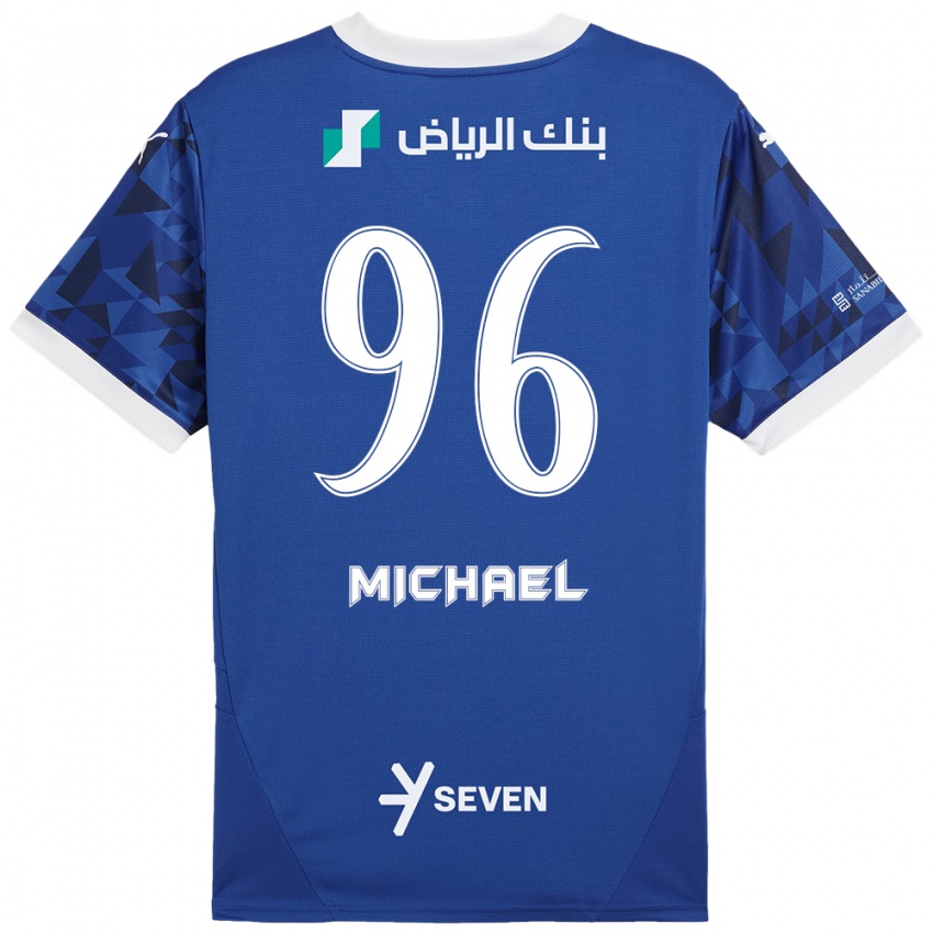 Enfant Maillot Michael #96 Bleu Foncé Blanc Tenues Domicile 2024/25 T-Shirt Belgique