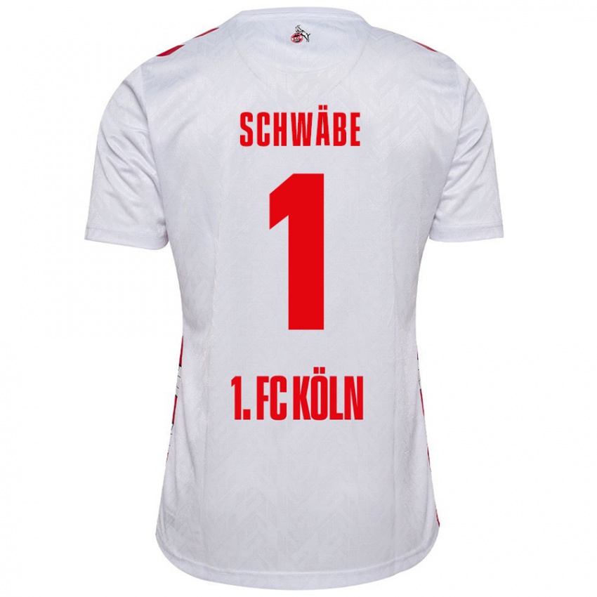 Enfant Maillot Marvin Schwäbe #1 Blanc Rouge Tenues Domicile 2024/25 T-Shirt Belgique