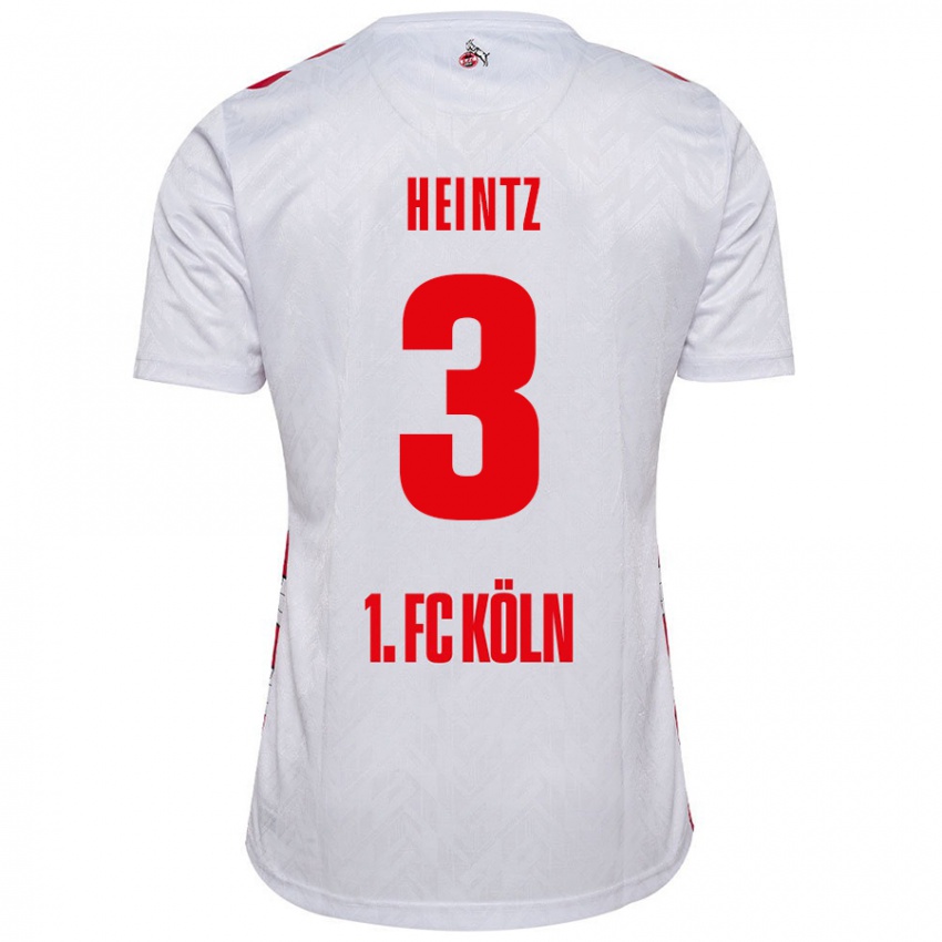 Enfant Maillot Dominique Heintz #3 Blanc Rouge Tenues Domicile 2024/25 T-Shirt Belgique