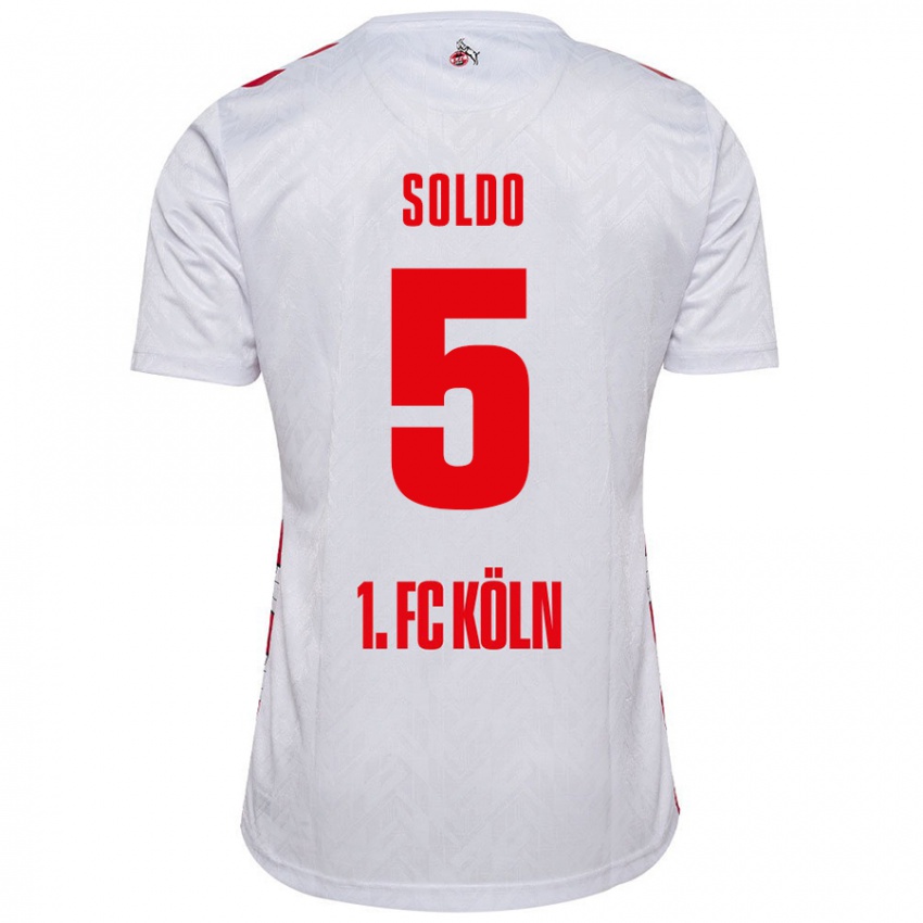 Enfant Maillot Nikola Soldo #5 Blanc Rouge Tenues Domicile 2024/25 T-Shirt Belgique