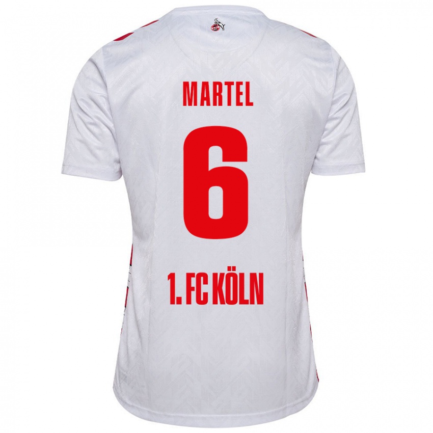 Enfant Maillot Eric Martel #6 Blanc Rouge Tenues Domicile 2024/25 T-Shirt Belgique