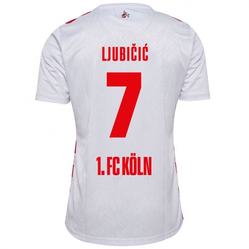 Enfant Maillot Dejan Ljubicic #7 Blanc Rouge Tenues Domicile 2024/25 T-Shirt Belgique