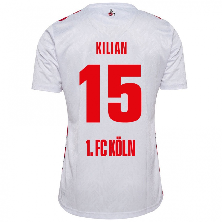 Enfant Maillot Luca Kilian #15 Blanc Rouge Tenues Domicile 2024/25 T-Shirt Belgique