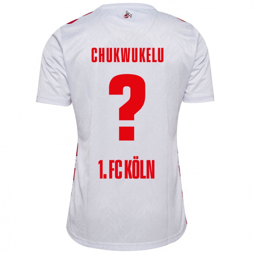 Enfant Maillot Chinedu Chukwukelu #0 Blanc Rouge Tenues Domicile 2024/25 T-Shirt Belgique