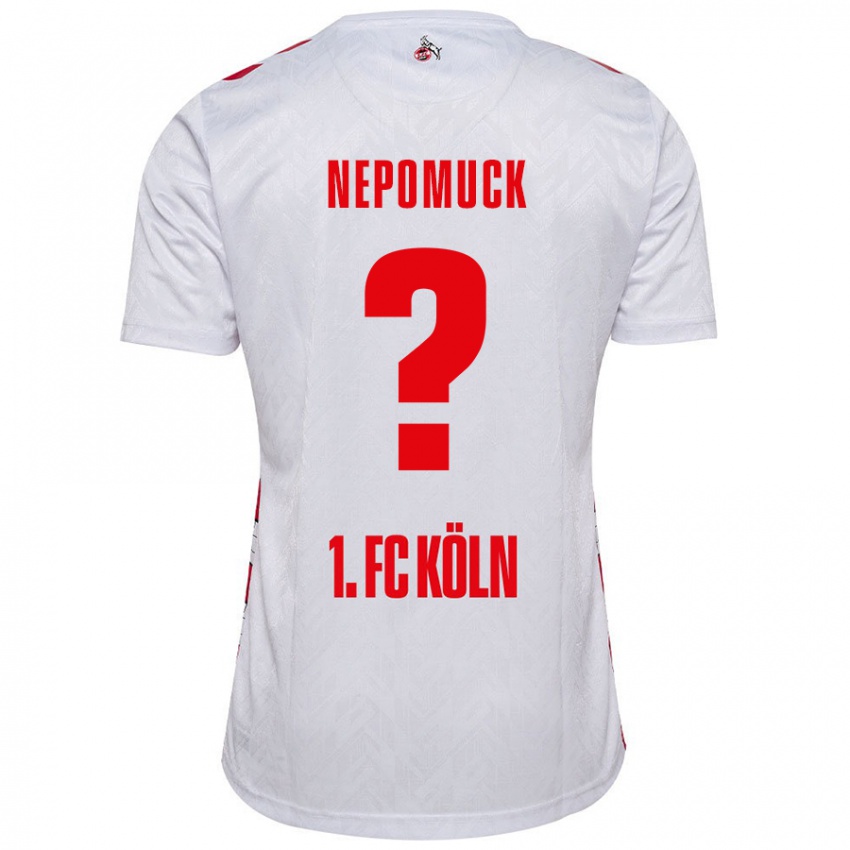 Enfant Maillot Simon Nepomuck #0 Blanc Rouge Tenues Domicile 2024/25 T-Shirt Belgique