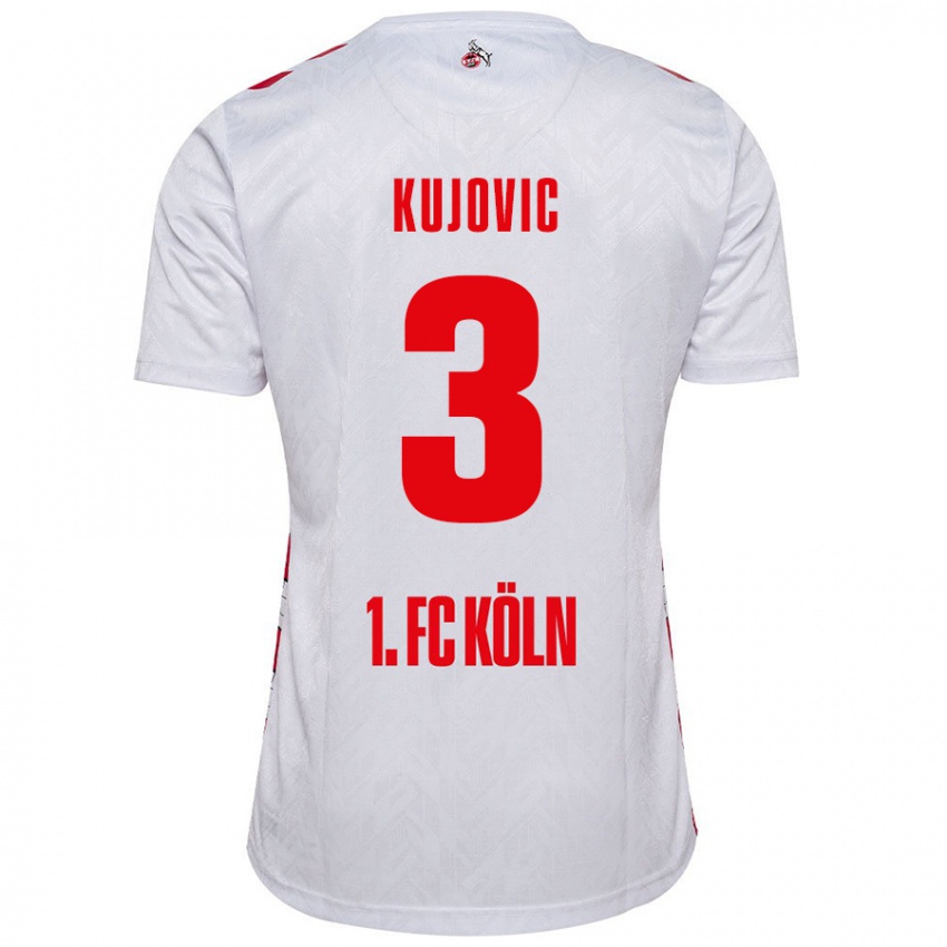 Enfant Maillot Emin Kujovic #3 Blanc Rouge Tenues Domicile 2024/25 T-Shirt Belgique