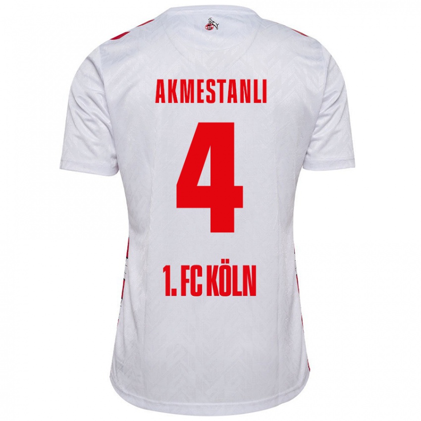 Enfant Maillot Teoman Akmestanli #4 Blanc Rouge Tenues Domicile 2024/25 T-Shirt Belgique