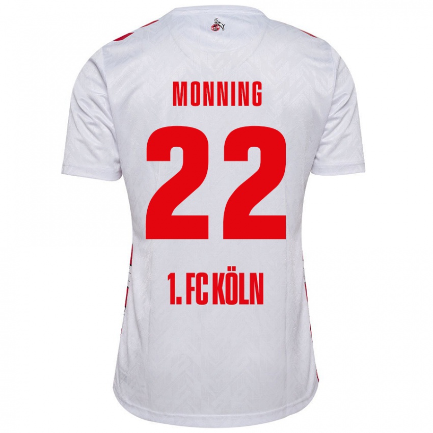 Enfant Maillot Marlon Monning #22 Blanc Rouge Tenues Domicile 2024/25 T-Shirt Belgique