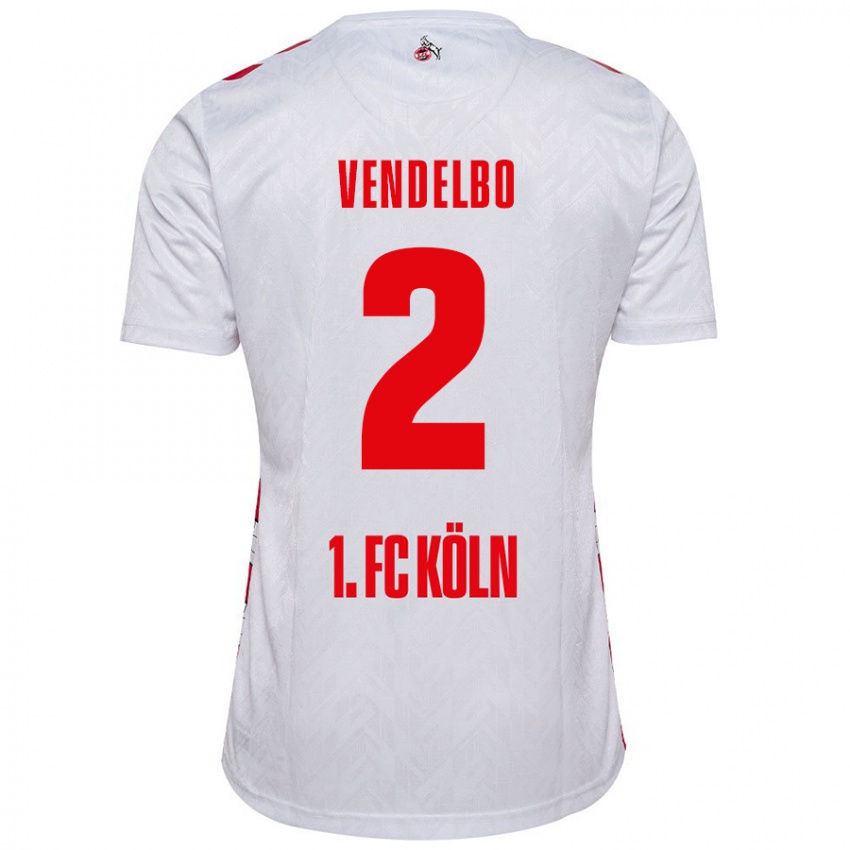 Enfant Maillot Sofie Vendelbo #2 Blanc Rouge Tenues Domicile 2024/25 T-Shirt Belgique