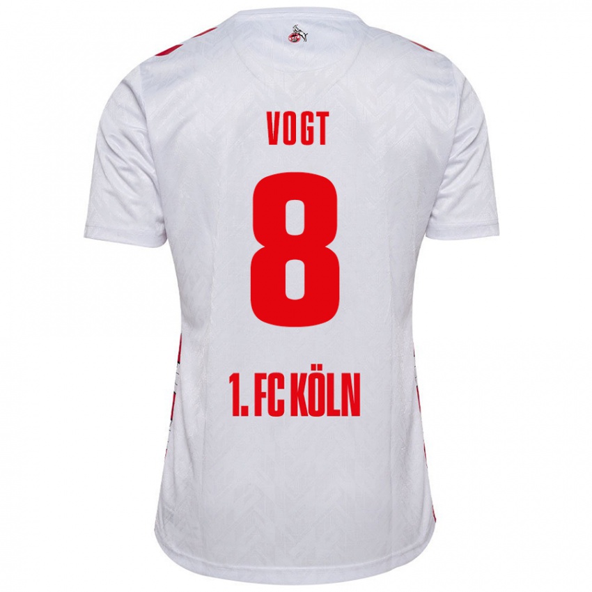 Enfant Maillot Laura Vogt #8 Blanc Rouge Tenues Domicile 2024/25 T-Shirt Belgique