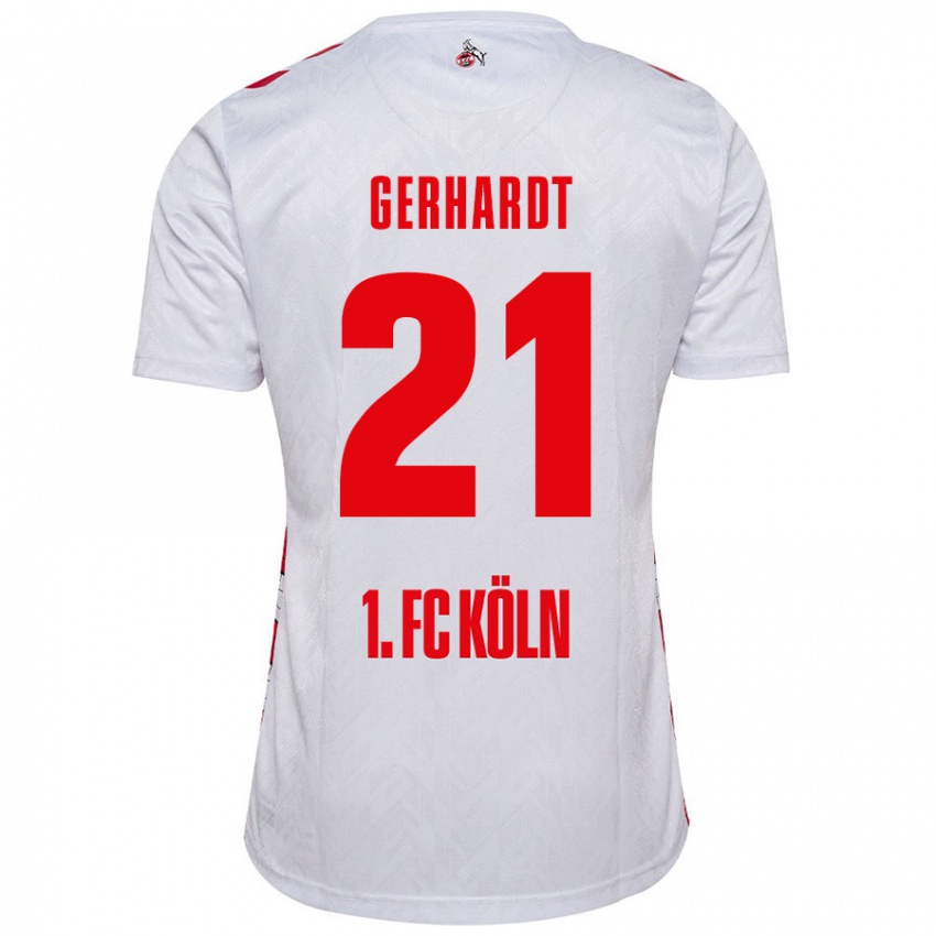 Enfant Maillot Anna Gerhardt #21 Blanc Rouge Tenues Domicile 2024/25 T-Shirt Belgique