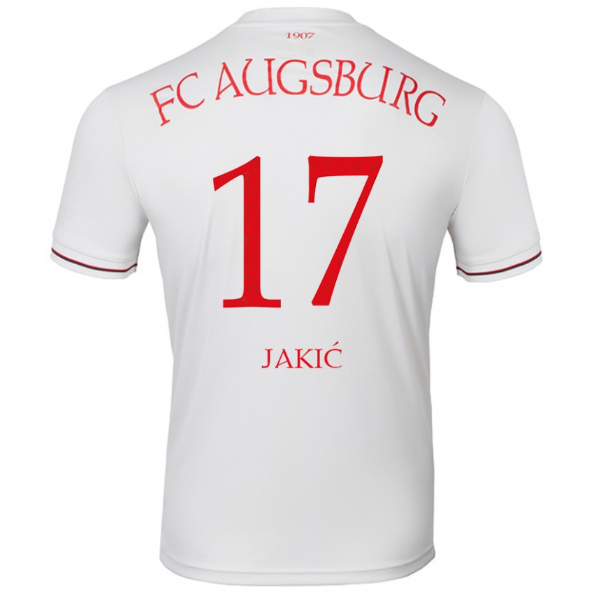 Enfant Maillot Kristijan Jakic #17 Blanc Tenues Domicile 2024/25 T-Shirt Belgique