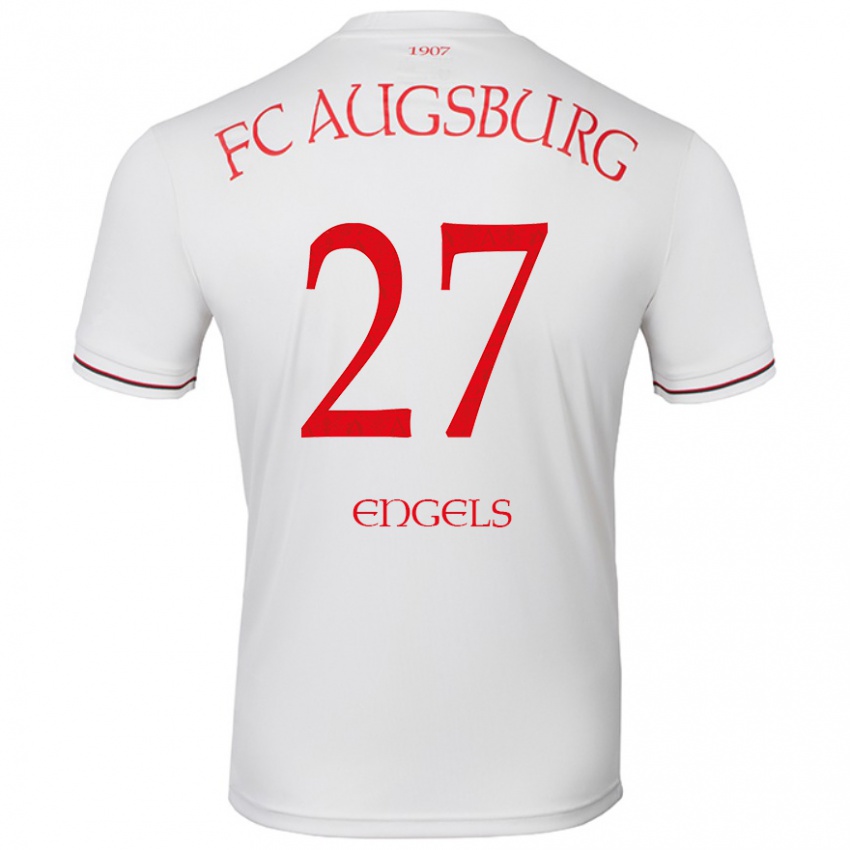 Enfant Maillot Arne Engels #27 Blanc Tenues Domicile 2024/25 T-Shirt Belgique