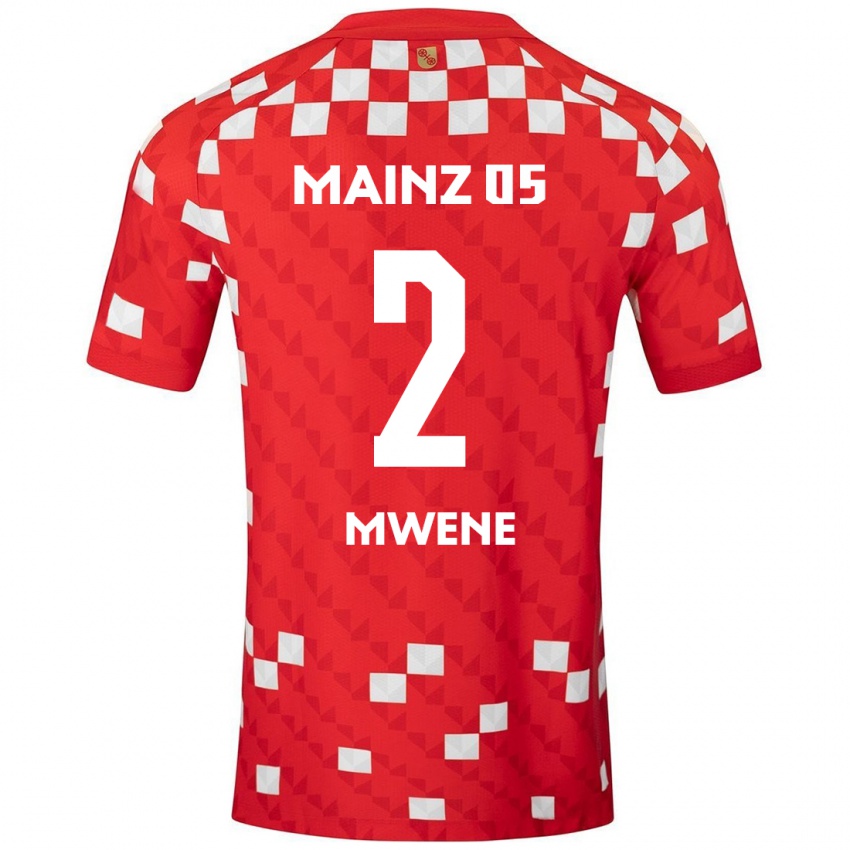 Kinderen Phillipp Mwene #2 Wit Rood Thuisshirt Thuistenue 2024/25 T-Shirt België