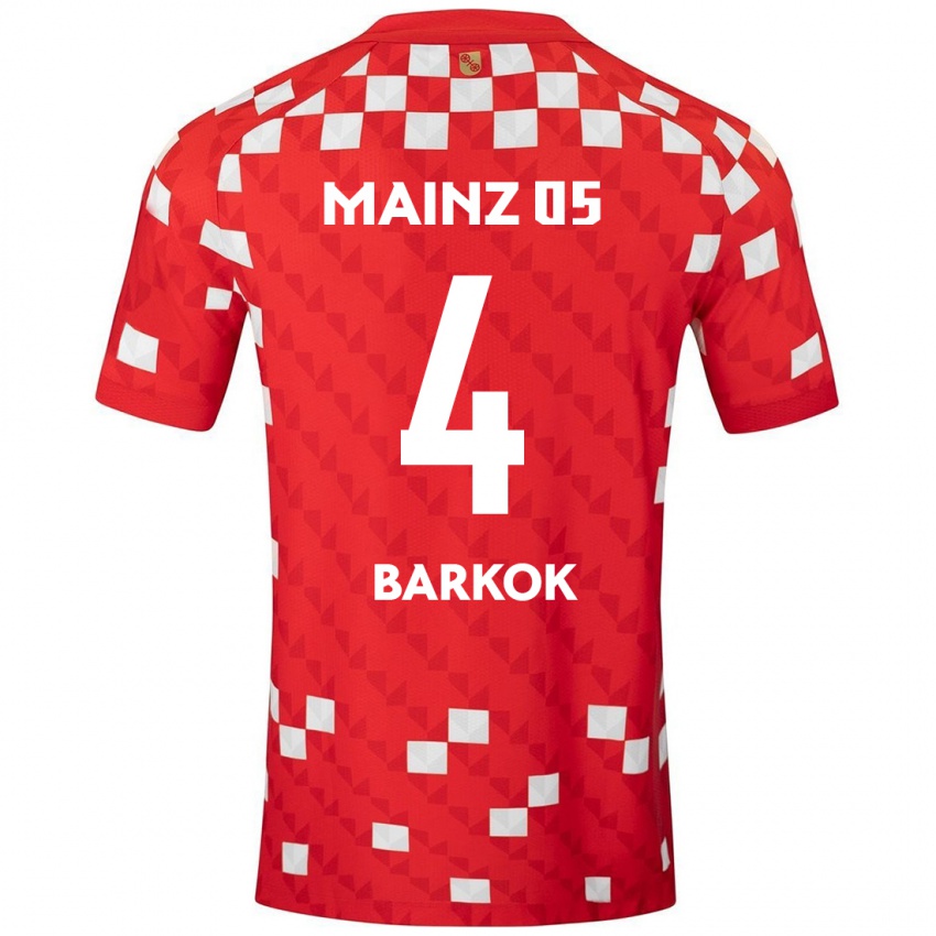 Kinderen Aymen Barkok #4 Wit Rood Thuisshirt Thuistenue 2024/25 T-Shirt België