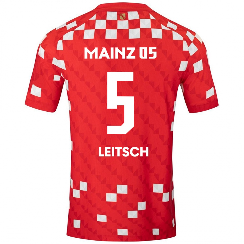 Kinderen Maxim Leitsch #5 Wit Rood Thuisshirt Thuistenue 2024/25 T-Shirt België