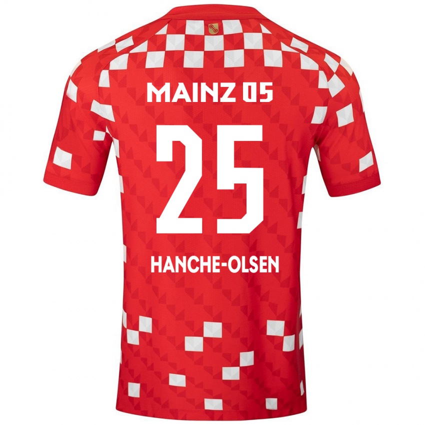 Kinderen Andreas Hanche-Olsen #25 Wit Rood Thuisshirt Thuistenue 2024/25 T-Shirt België