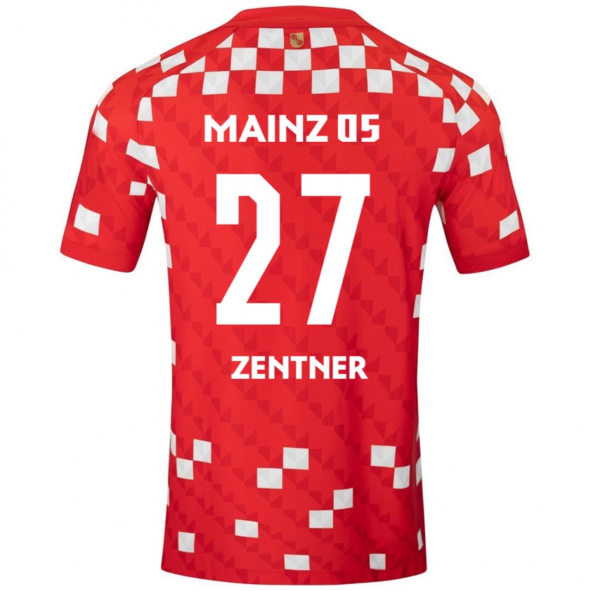 Kinderen Robin Zentner #27 Wit Rood Thuisshirt Thuistenue 2024/25 T-Shirt België