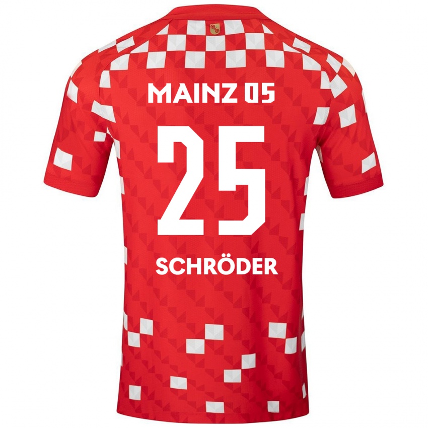 Kinderen Maxim Schröder #25 Wit Rood Thuisshirt Thuistenue 2024/25 T-Shirt België