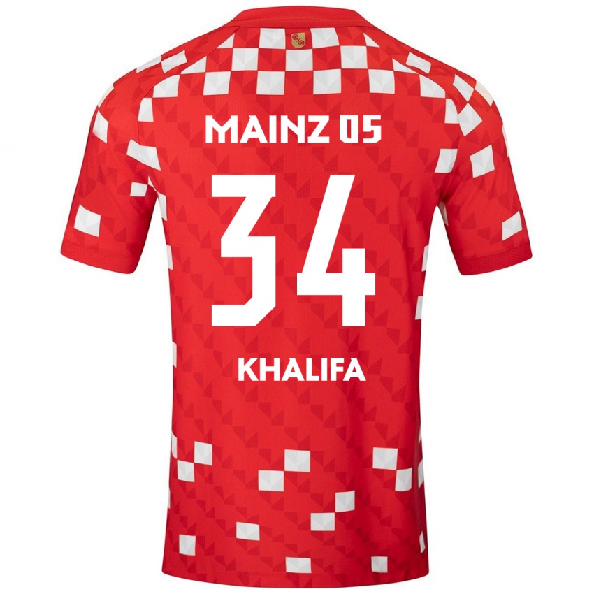 Kinderen Sarah Khalifa #34 Wit Rood Thuisshirt Thuistenue 2024/25 T-Shirt België