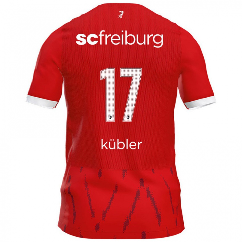 Enfant Maillot Lukas Kübler #17 Rouge Tenues Domicile 2024/25 T-Shirt Belgique