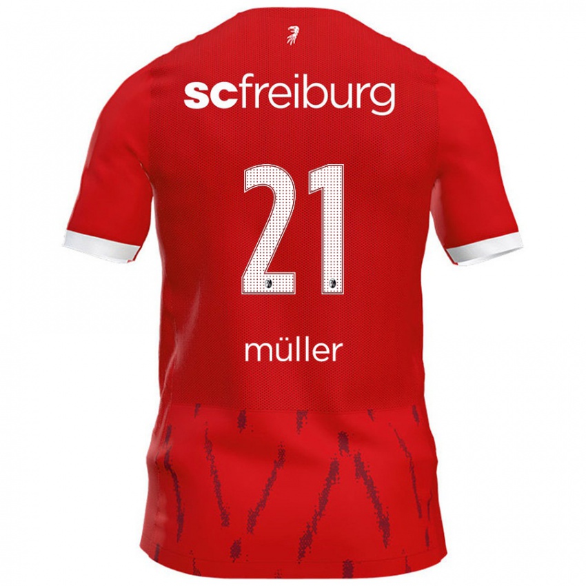 Enfant Maillot Florian Müller #21 Rouge Tenues Domicile 2024/25 T-Shirt Belgique