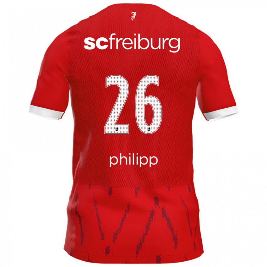 Enfant Maillot Maximilian Philipp #26 Rouge Tenues Domicile 2024/25 T-Shirt Belgique