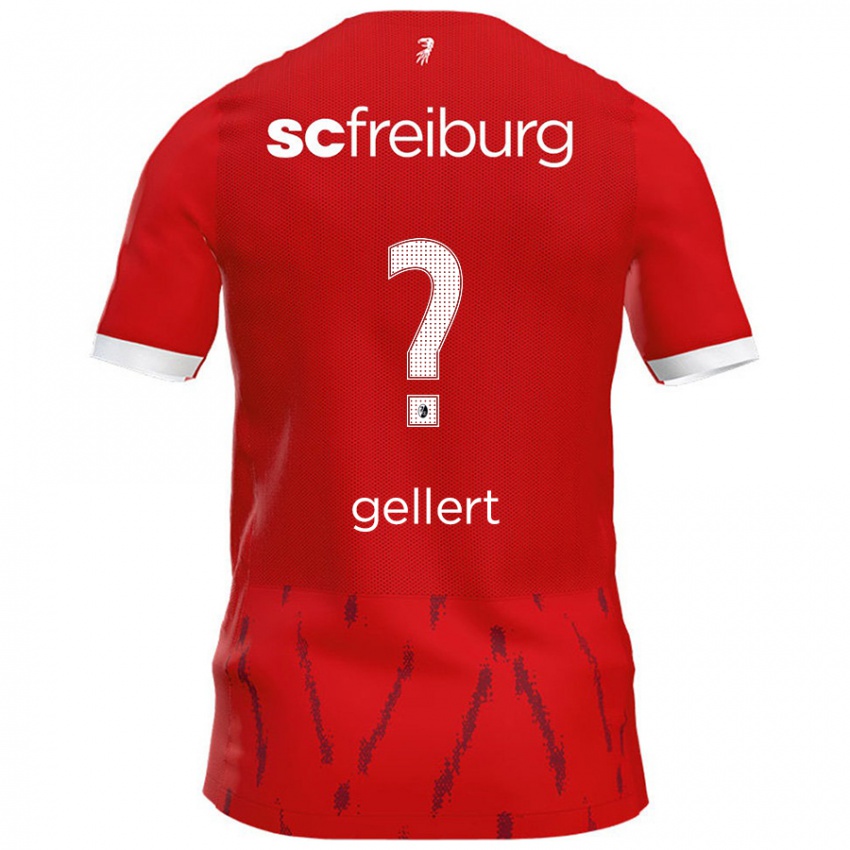 Enfant Maillot Fabian Gellert #0 Rouge Tenues Domicile 2024/25 T-Shirt Belgique