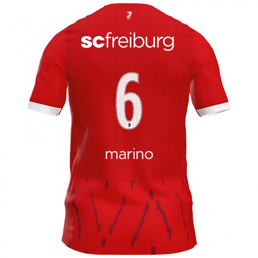 Enfant Maillot Luca Marino #6 Rouge Tenues Domicile 2024/25 T-Shirt Belgique