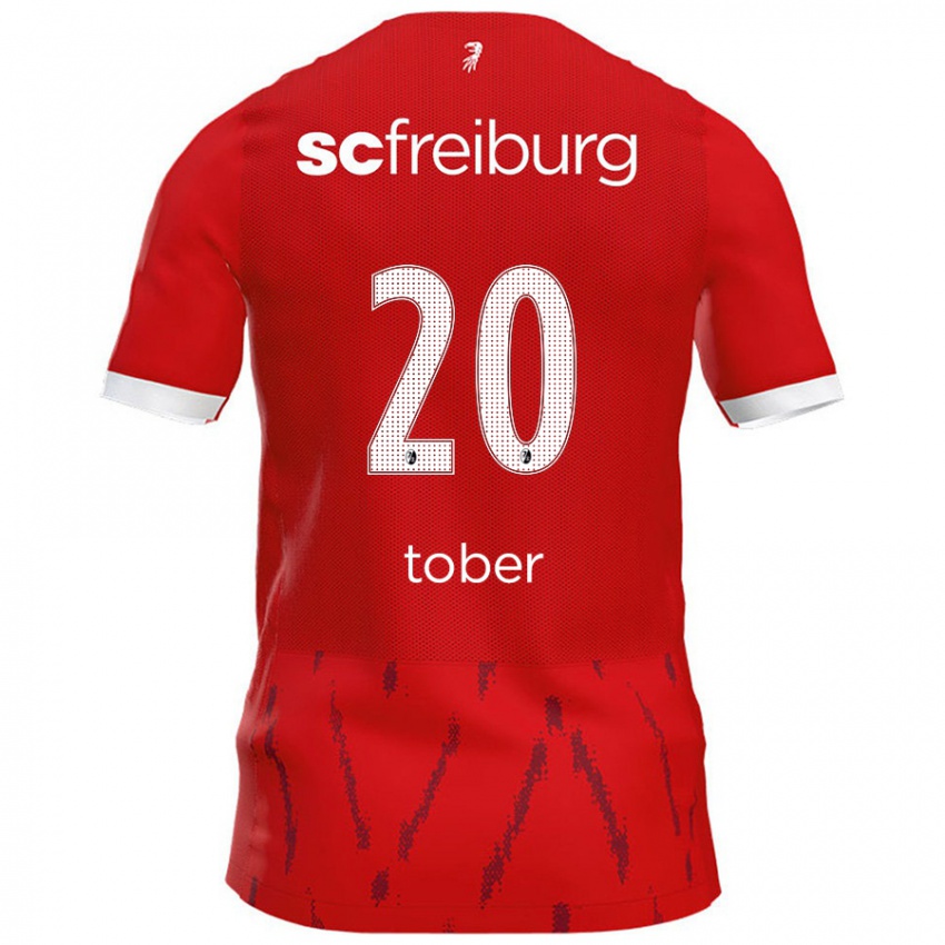 Enfant Maillot Louis Tober #20 Rouge Tenues Domicile 2024/25 T-Shirt Belgique