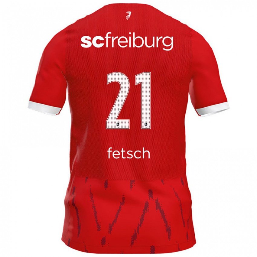 Enfant Maillot Mathias Fetsch #21 Rouge Tenues Domicile 2024/25 T-Shirt Belgique