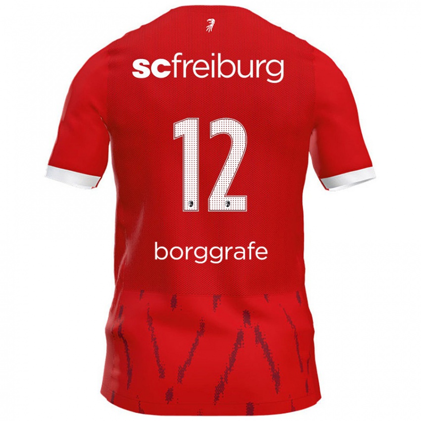 Enfant Maillot Rafaela Borggräfe #12 Rouge Tenues Domicile 2024/25 T-Shirt Belgique