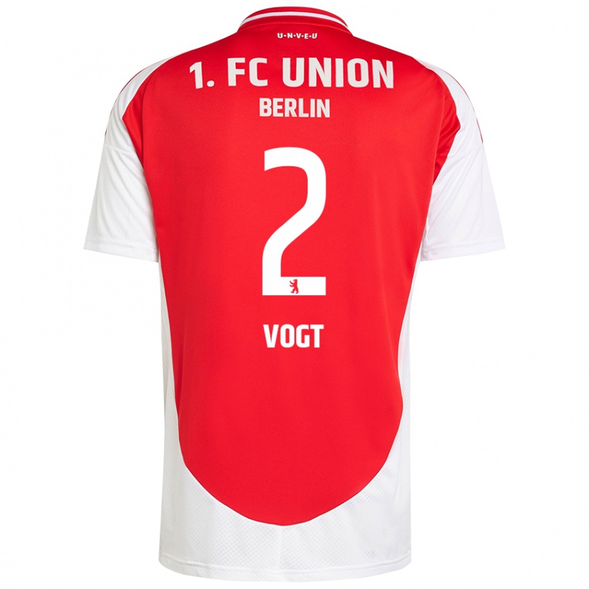 Kinder Kevin Vogt #2 Rot Weiß Heimtrikot Trikot 2024/25 T-Shirt Belgien