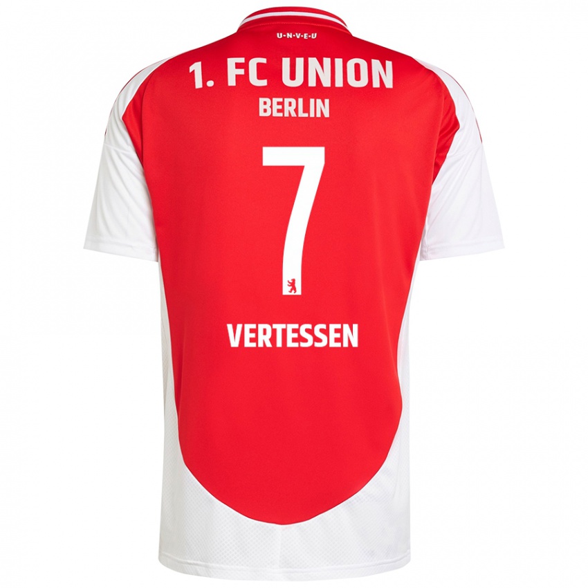 Kinder Yorbe Vertessen #7 Rot Weiß Heimtrikot Trikot 2024/25 T-Shirt Belgien