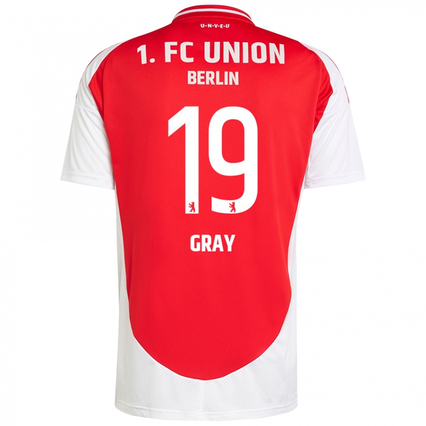 Kinder Mekhi Gray #19 Rot Weiß Heimtrikot Trikot 2024/25 T-Shirt Belgien