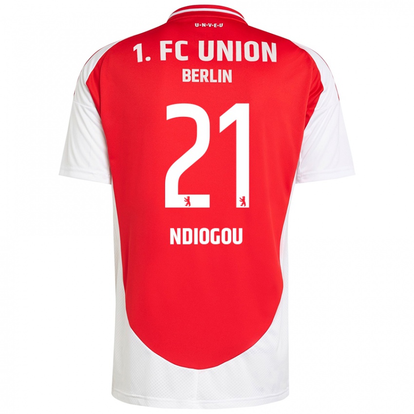 Kinder Pape-Omar Ndiogou #21 Rot Weiß Heimtrikot Trikot 2024/25 T-Shirt Belgien