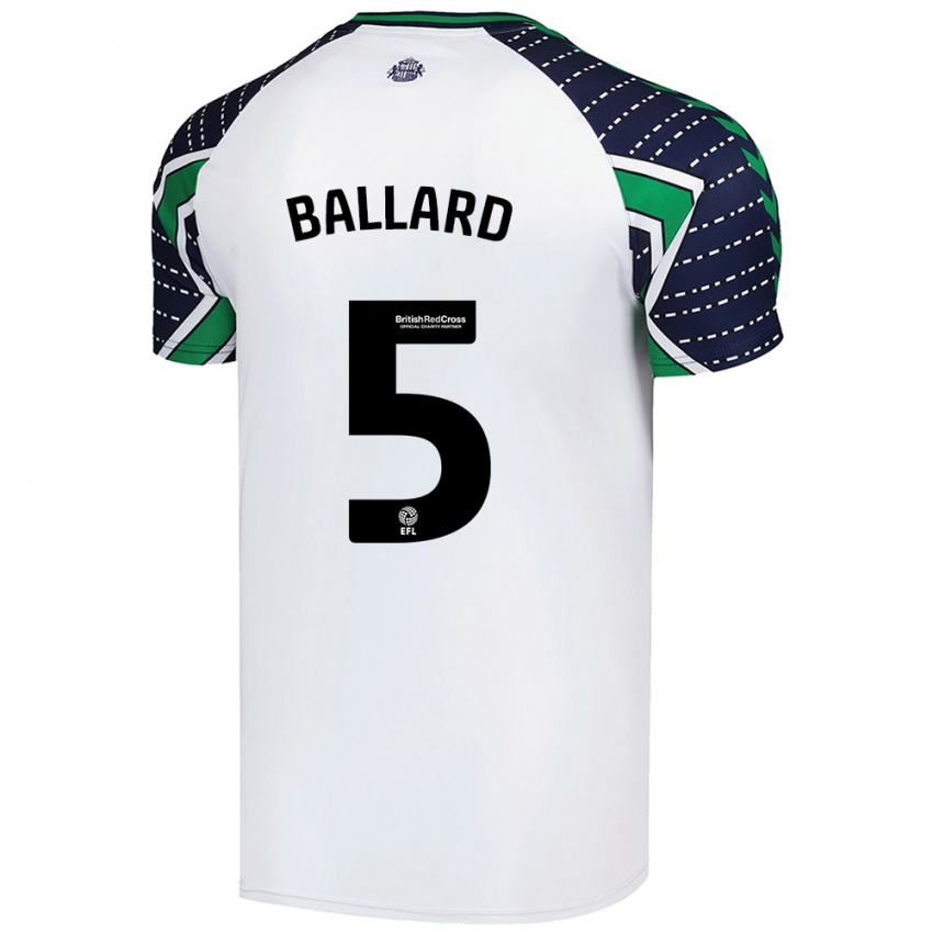 Kinder Daniel Ballard #5 Weiß Auswärtstrikot Trikot 2024/25 T-Shirt Belgien