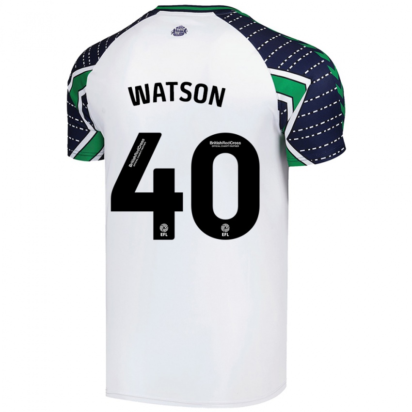 Kinderen Tom Watson #40 Wit Uitshirt Uittenue 2024/25 T-Shirt België