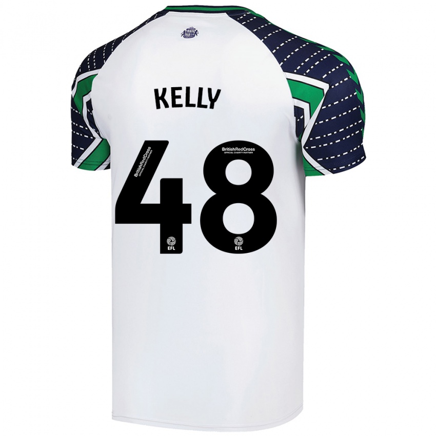 Kinder Caden Kelly #48 Weiß Auswärtstrikot Trikot 2024/25 T-Shirt Belgien