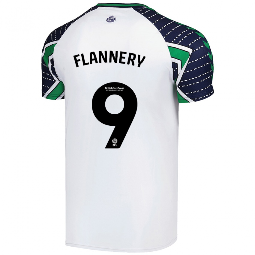 Kinder Keira Flannery #9 Weiß Auswärtstrikot Trikot 2024/25 T-Shirt Belgien