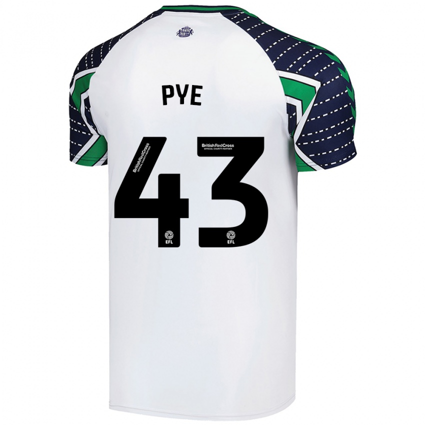 Kinderen Connor Pye #43 Wit Uitshirt Uittenue 2024/25 T-Shirt België