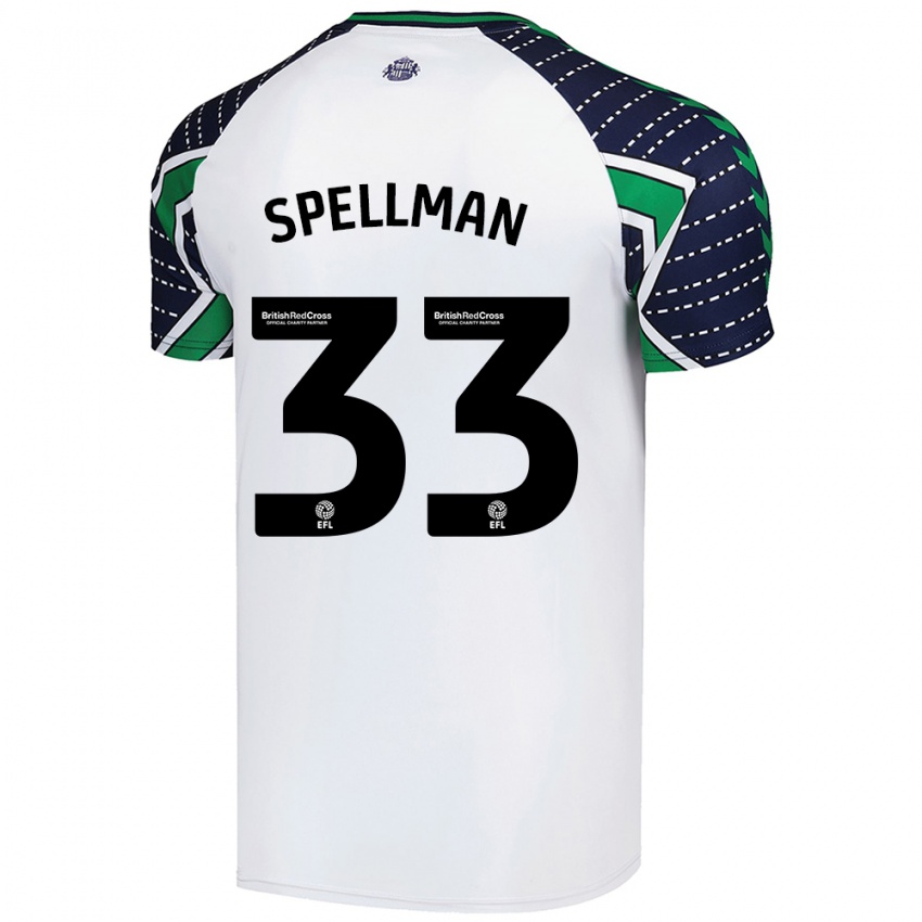 Kinderen Michael Spellman #33 Wit Uitshirt Uittenue 2024/25 T-Shirt België