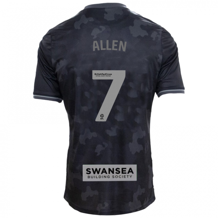 Kinder Joe Allen #7 Schwarz Auswärtstrikot Trikot 2024/25 T-Shirt Belgien