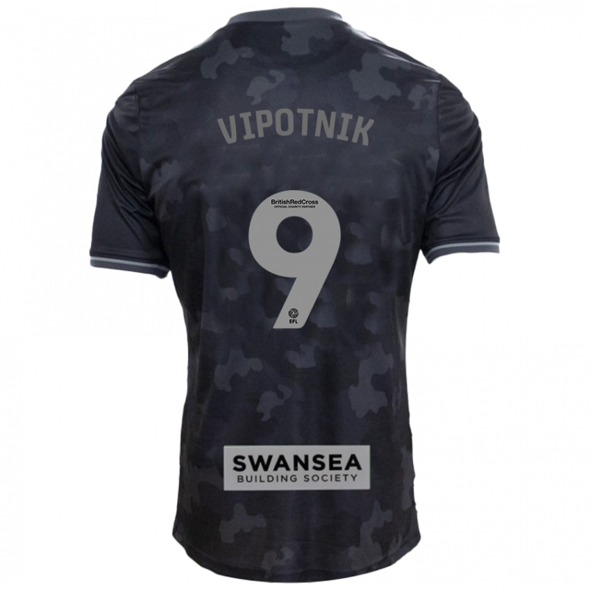 Kinderen Zan Vipotnik #9 Zwart Uitshirt Uittenue 2024/25 T-Shirt België