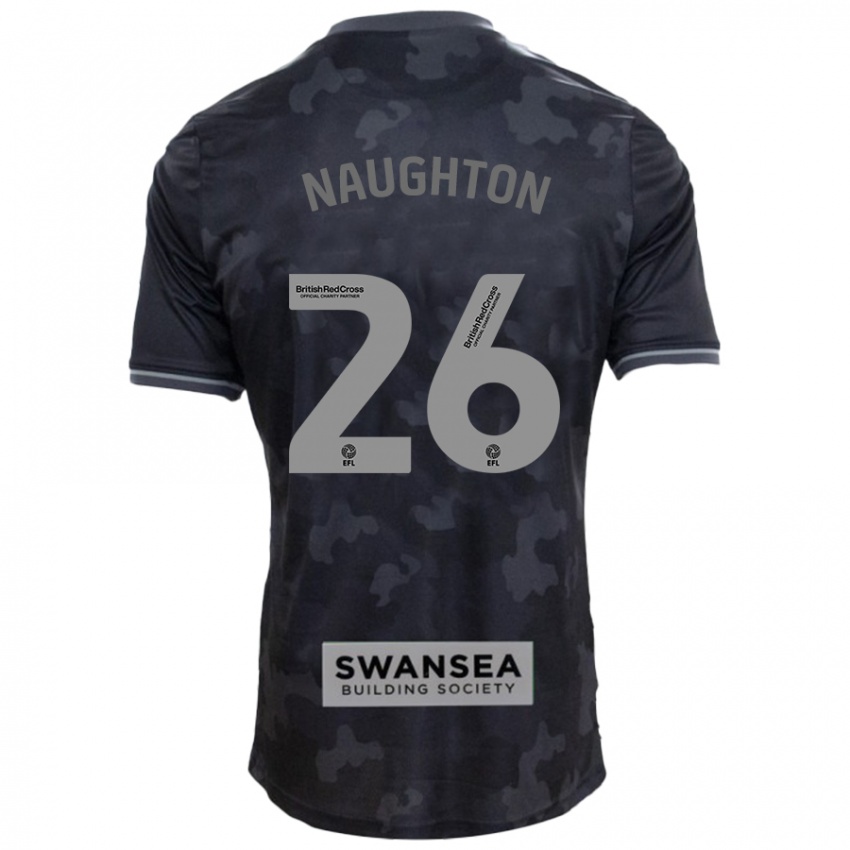 Kinder Kyle Naughton #26 Schwarz Auswärtstrikot Trikot 2024/25 T-Shirt Belgien