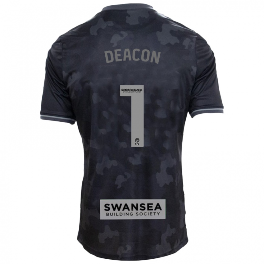 Kinderen Chelsea Deacon #1 Zwart Uitshirt Uittenue 2024/25 T-Shirt België