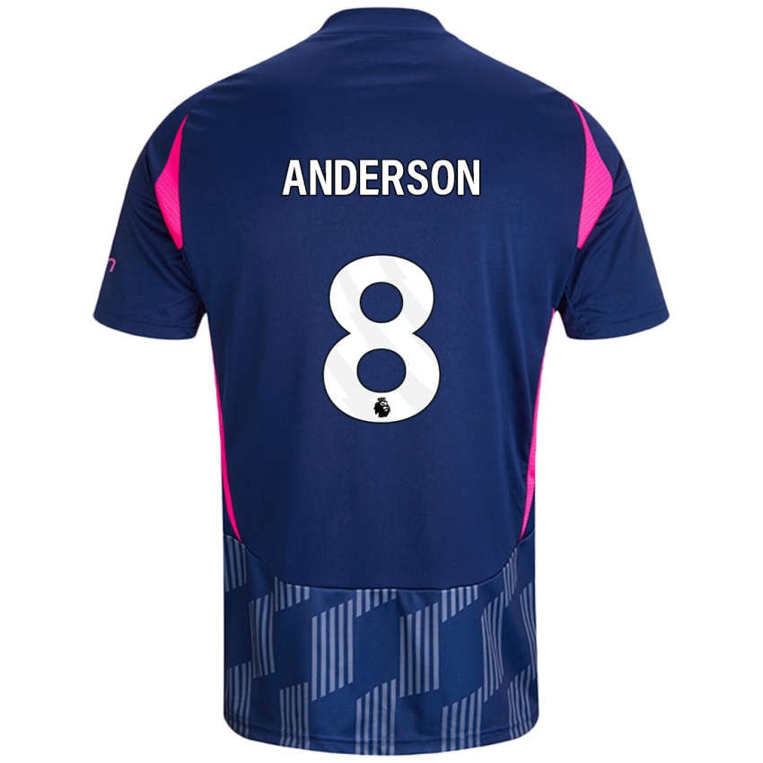 Enfant Maillot Elliot Anderson #8 Bleu Royal Rose Tenues Extérieur 2024/25 T-Shirt Belgique