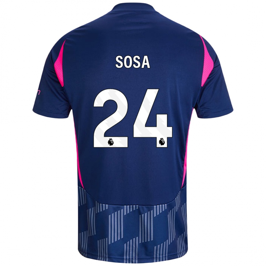 Kinderen Ramón Sosa #24 Koningsblauw Roze Uitshirt Uittenue 2024/25 T-Shirt België